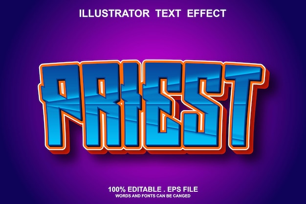 priest text effect editable