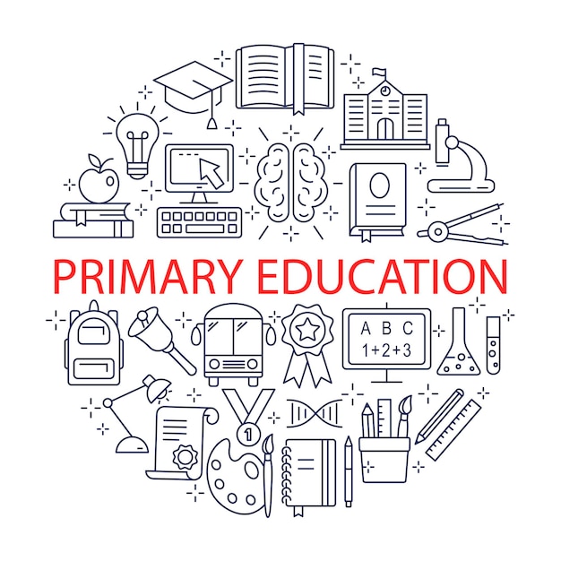 Primary Education icons set