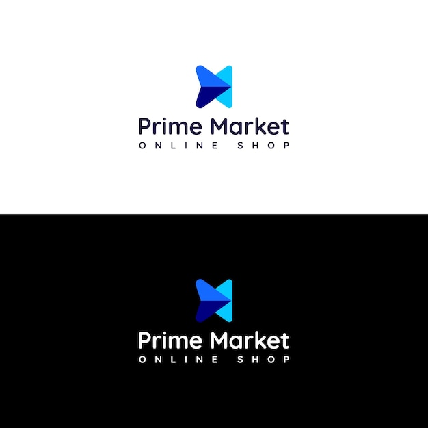 Prime Market Logo Design Vector Illustration