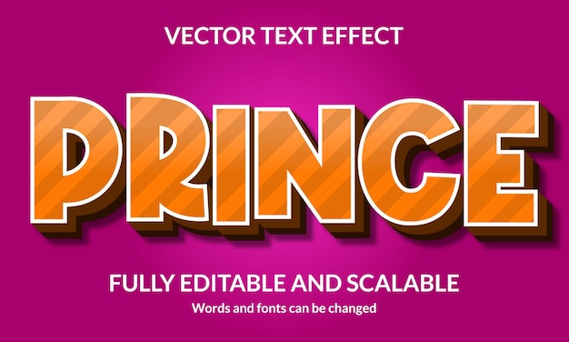 Prince Editable 3D text style effect