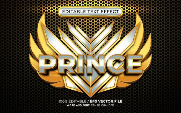 The Prince Game Badge with Editable 3D Text Effect