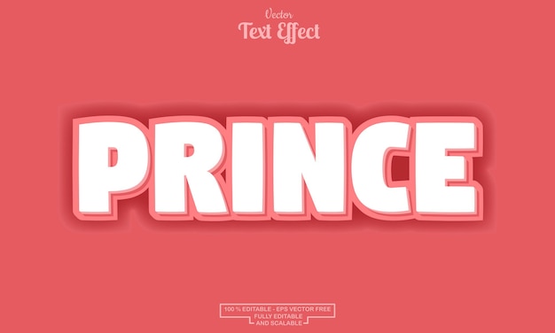 prince modern cartoon editable text effect design