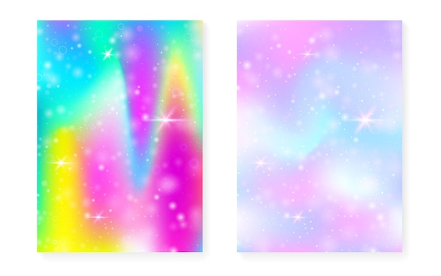 Princess background with kawaii rainbow gradient Magic unicorn