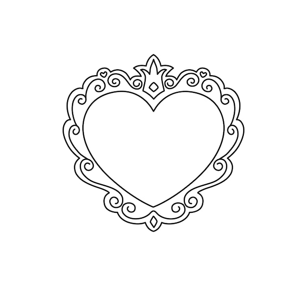 Princess heart frame Royal mirror frame and majestic prince doodle border Cute crown border