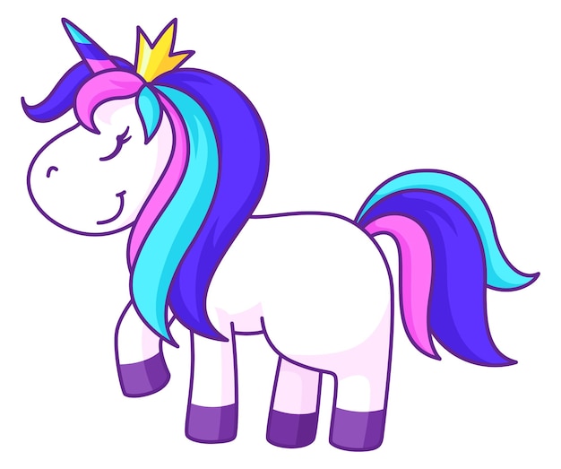 Princess unicorn Cute magic animal Fairytale character