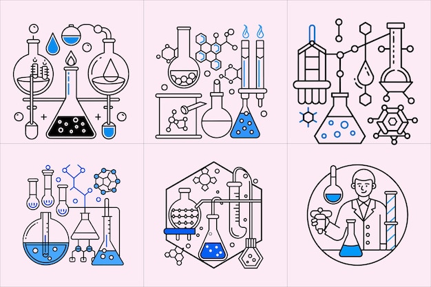 Print Chemical analysis methods vector illustration