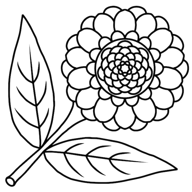 print design flower outline element coloring page