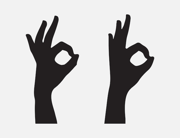 Print Empowering Woman Silhouettes of Hands Making the OK Sign