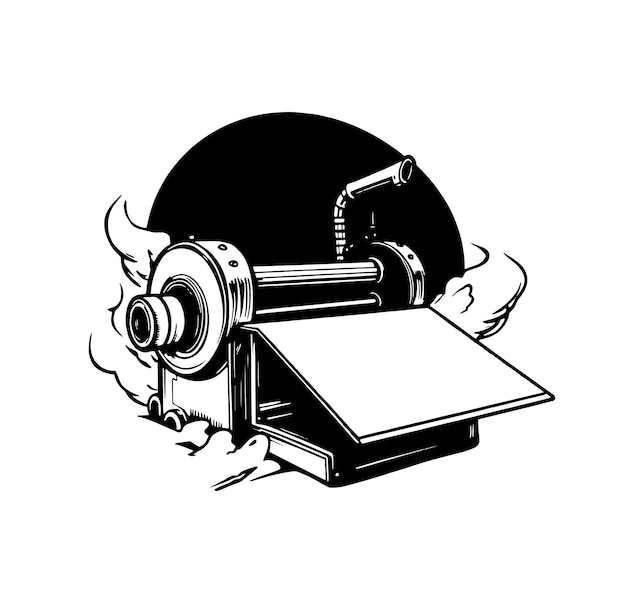 Vector print machine logo