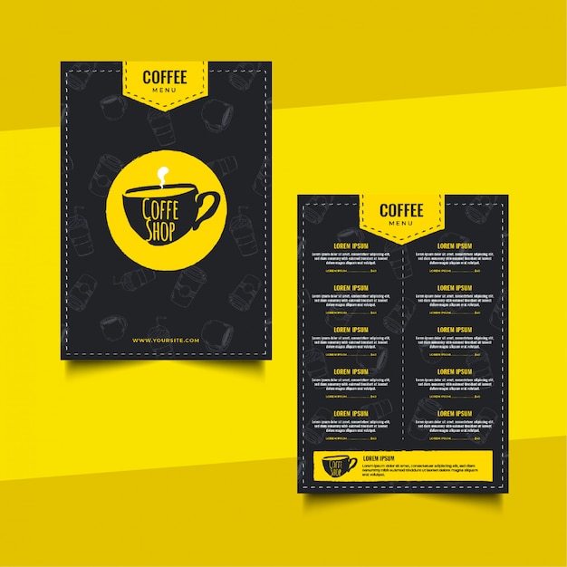 Print menu coffee shop template