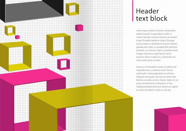 Vector print template layout for brochure or journal design abstract polygonal elements