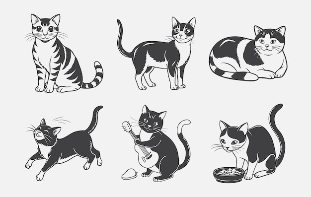 Print Ultimate Cat Silhouette Vector Set Perfect Designs for Your Creative Projects