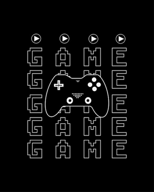 Print Vector joysticks gamepad illustration with slogan text for tshirt prints and other uses