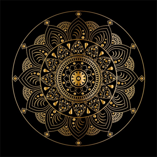 Print vector luxury ornamental golden mandala design