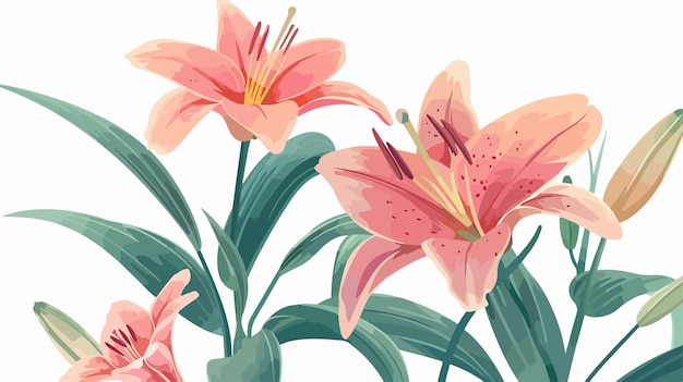 a print of a watercolor painting of lily flowers