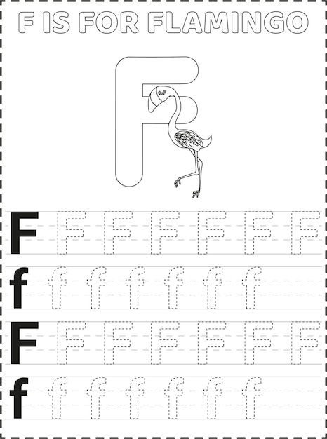 Printable Alphabet Letter Tracing Pages For Kids Premium Vector