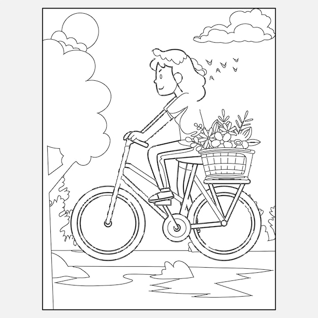 Printable Bicycle Coloring Pages for Kids