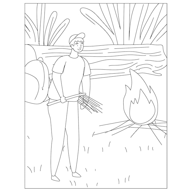 Printable camping coloring pages for kids