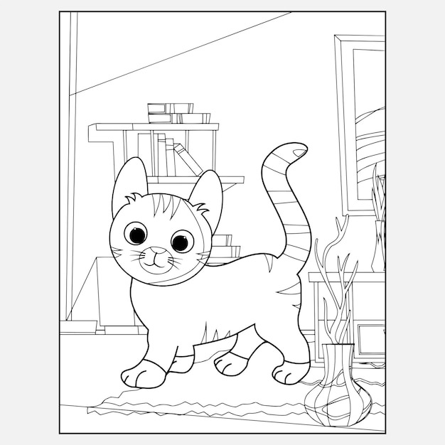 Printable Cat Animals Coloring Pages for Kids