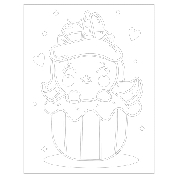 Printable Cupcake coloring pages for kids