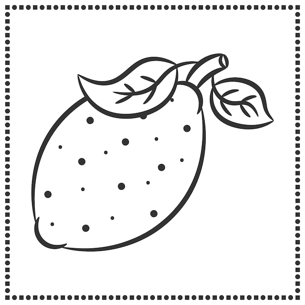 Printable cute drawing lemon sketch for coloring