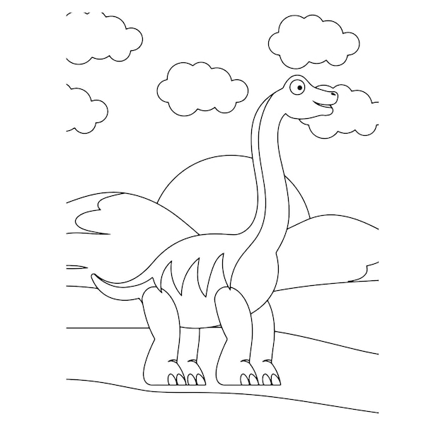 Printable Dinosaur Coloring Pages For Kids Free Vector