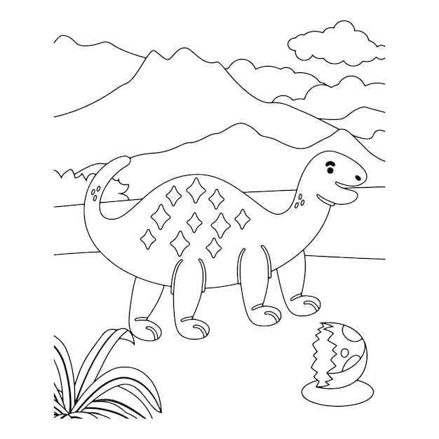 Printable Dinosaur Coloring Pages Premium Vector