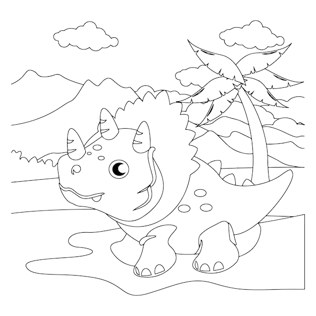 Printable Dinosaur Coloring Pages Premium Vector