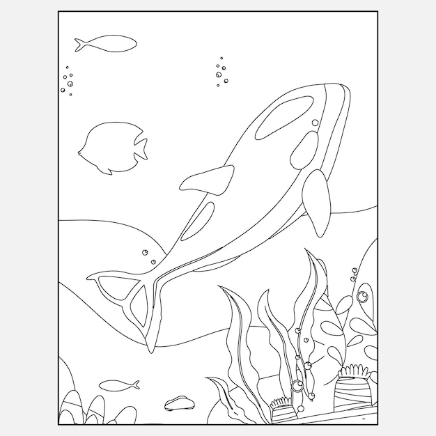 Printable Dolphin Ocean Animals Coloring Pages for Kids