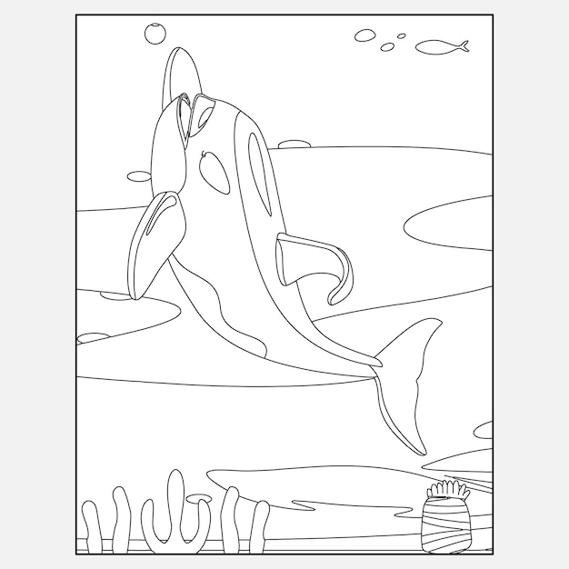 Printable Dolphin Ocean Animals Coloring Pages for Kids