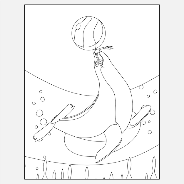 Printable Dolphin Ocean Animals Coloring Pages for Kids