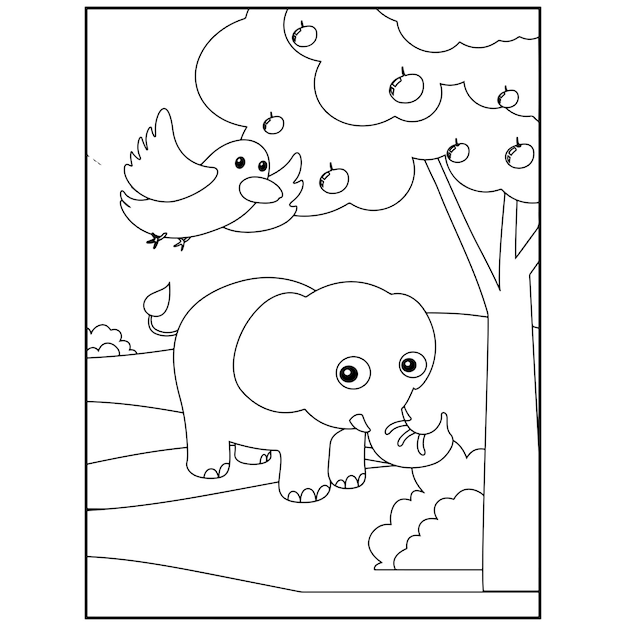 Printable Forest Animals Coloring Pages For Kids Premium Vector