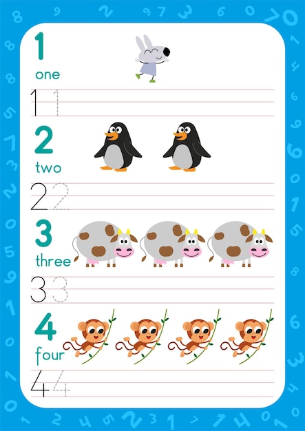 Printable number tracing worksheets for kids. Number tracking worksheet. number writing worksheet