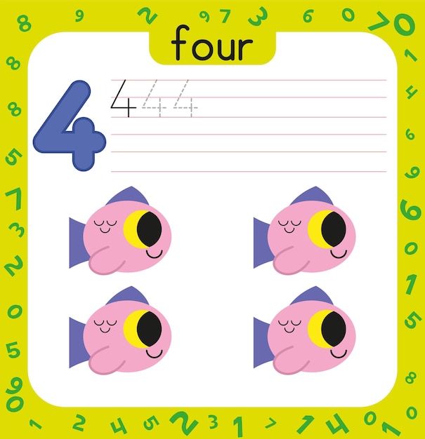 Printable number tracing worksheets for kids. Number tracking worksheet. number writing worksheet