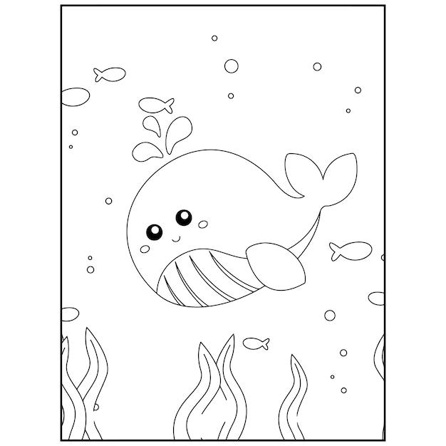 Printable Ocean Animals Coloring Pages For Kids Premium Vector