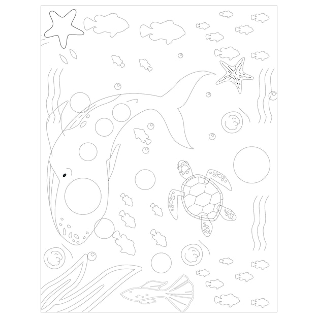 Printable ocean animals coloring pages for kids