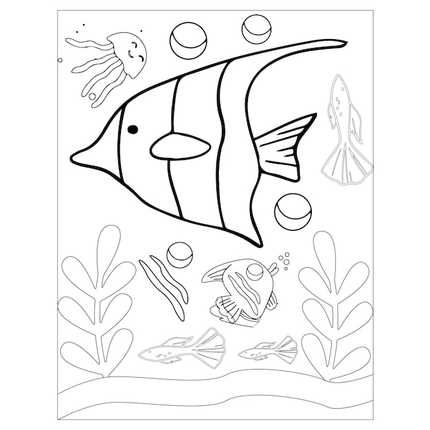 Printable ocean animals coloring pages for kids