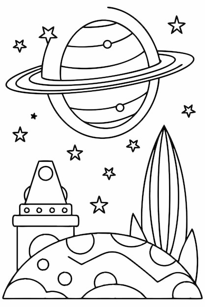 Printable Outer Space Coloring Sheets for Kids