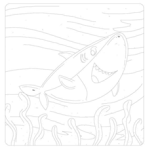 Printable shark coloring pages for kids