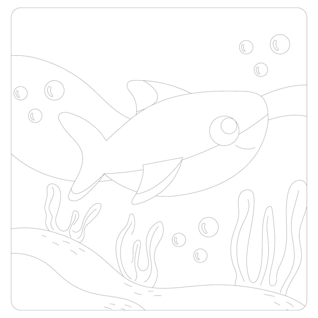 Printable shark coloring pages for kids