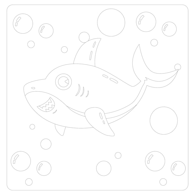 Printable shark coloring pages for kids