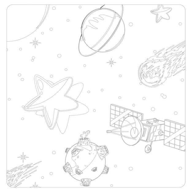 Printable space coloring pages for kids