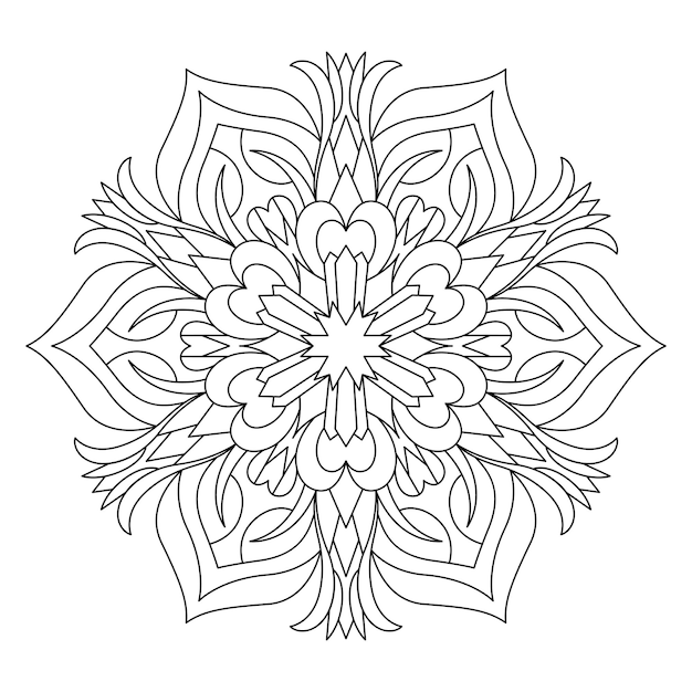 Printable star mandala coloring page for adult