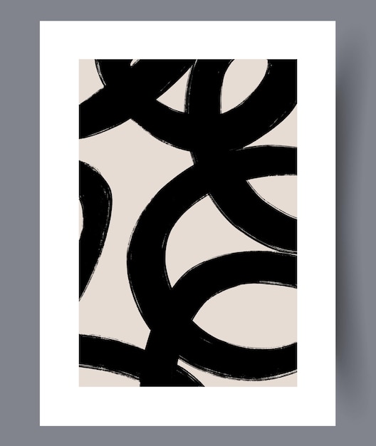 Printable wall art vector poster. Hand drawn minimalism design for scandinavian interior.