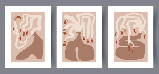 Printable wall art vector poster set.