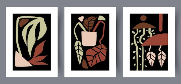 Printable wall art vector poster set.