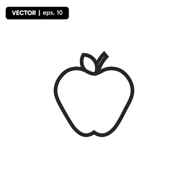 PrintApple icon isolated in line art style background on white background Vector illustration Eps 10Apple icon isolated in line art style background on white background Vector illustration Eps 10