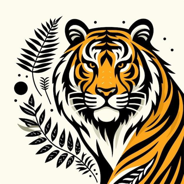 Printcute tiger vector illustration