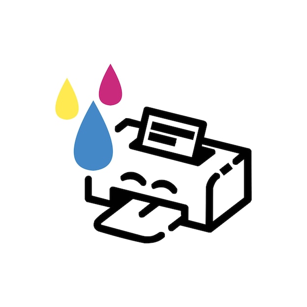 Printer Icon with Editable Stroke and Pixel Perfect