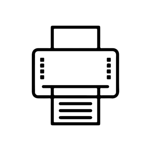 Printer Icon with Editable Stroke and Pixel Perfect